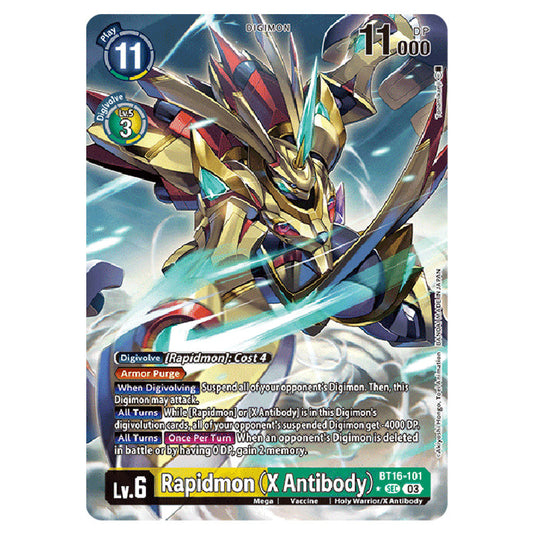 Digimon Card Game - BT16 Beginning Observer - Rapidmon (X Antibody) - (Alternative Art) - BT16-101a