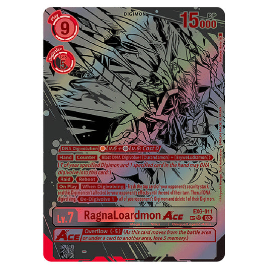 RagnaLoardmon Ace EX6-011b card from the Digimon set EX-06: Theme Booster Infernal Ascension