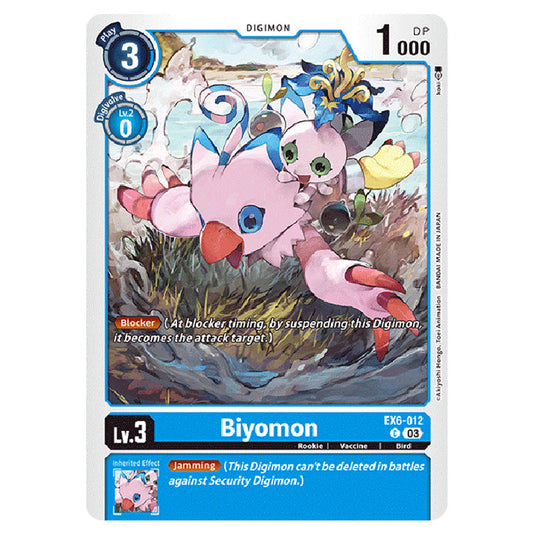 Biyomon EX6-012 card from the Digimon set EX-06: Theme Booster Infernal Ascension