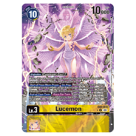 Lucemon EX6-018a card from the Digimon set EX-06: Theme Booster Infernal Ascension