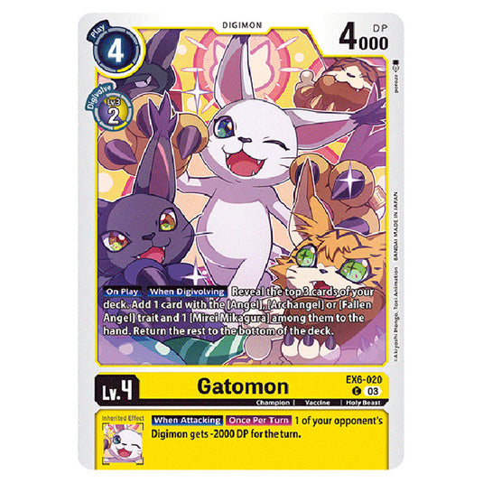 Gatomon EX6-020 card from the Digimon set EX-06: Theme Booster Infernal Ascension