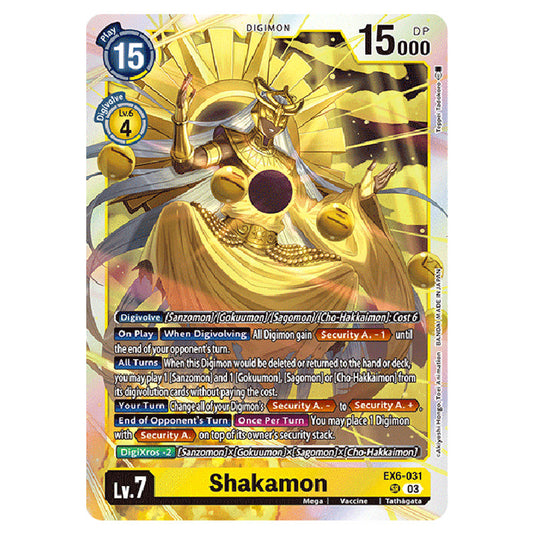 Shakamon EX6-031 card from the Digimon set EX-06: Theme Booster Infernal Ascension