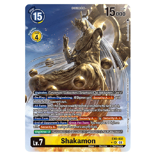 Shakamon EX6-031a card from the Digimon set EX-06: Theme Booster Infernal Ascension