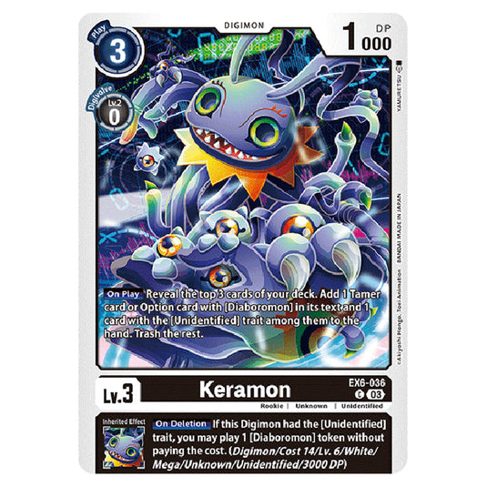 Keramon EX6-036 card from the Digimon set EX-06: Theme Booster Infernal Ascension