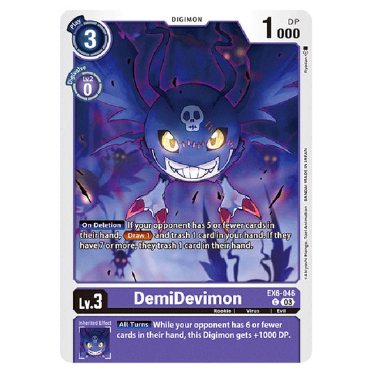DemiDevimon EX6-046 card from the Digimon set EX-06: Theme Booster Infernal Ascension