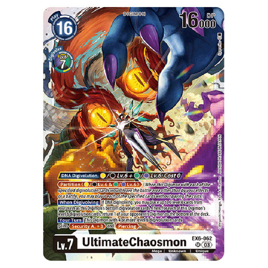 UltimateChaosmon EX6-062 card from the Digimon set EX-06: Theme Booster Infernal Ascension