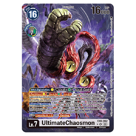 UltimateChaosmon EX6-062a card from the Digimon set EX-06: Theme Booster Infernal Ascension