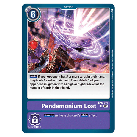 Pandemonium Lost EX6-071 card from the Digimon set EX-06: Theme Booster Infernal Ascension