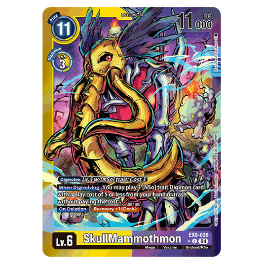SkullMammothmon EX8-036a card from the Digimon set EX08 - Chain of Liberation