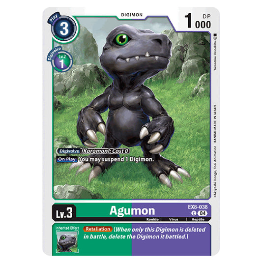 Agumon EX8-038 card from the Digimon set EX08 - Chain of Liberation
