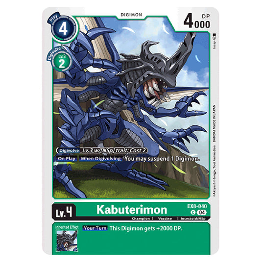 Kabuterimon EX8-040 card from the Digimon set EX08 - Chain of Liberation