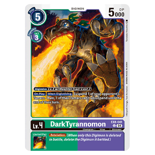 DarkTyrannomon EX8-041 card from the Digimon set EX08 - Chain of Liberation