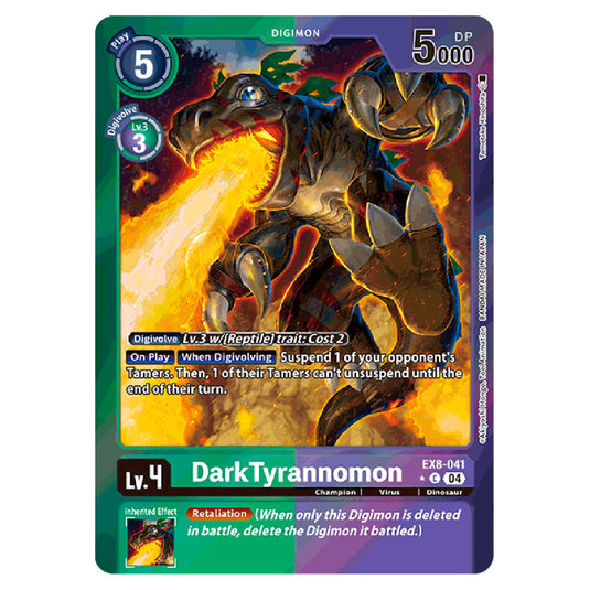 DarkTyrannomon EX8-041a card from the Digimon set EX08 - Chain of Liberation