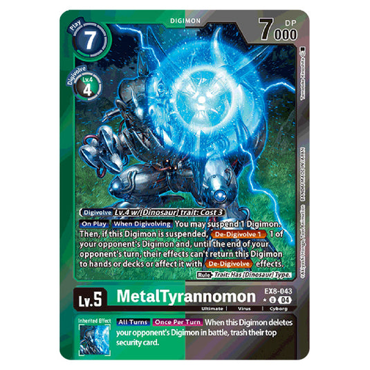 MetalTyrannomon EX8-043a card from the Digimon set EX08 - Chain of Liberation
