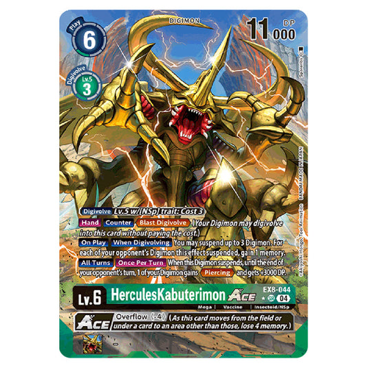HerculesKabuterimon EX8-044a card from the Digimon set EX08 - Chain of Liberation