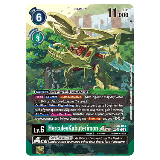 HerculesKabuterimon EX8-044b card from the Digimon set EX08 - Chain of Liberation