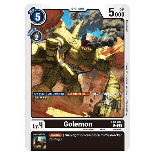 Golemon EX8-049 card from the Digimon set EX08 - Chain of Liberation