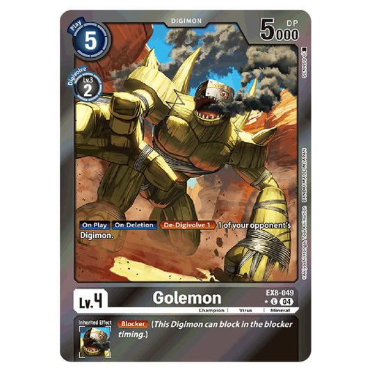 Golemon EX8-049a card from the Digimon set EX08 - Chain of Liberation