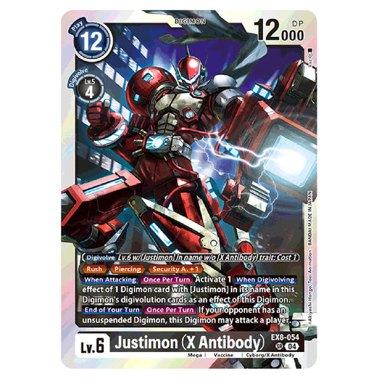 Justimon (X Antibody) EX8-054 card from the Digimon set EX08 - Chain of Liberation