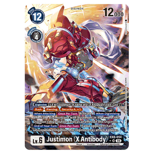 Justimon (X Antibody) EX8-054a card from the Digimon set EX08 - Chain of Liberation