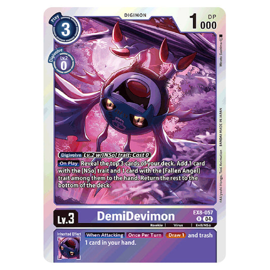 DemiDevimon EX8-057 card from the Digimon set EX08 - Chain of Liberation