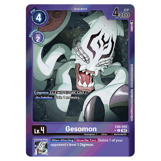 Gesomon EX8-058a card from the Digimon set EX08 - Chain of Liberation