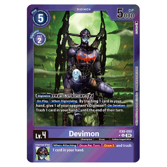 Devimon EX8-059a card from the Digimon set EX08 - Chain of Liberation