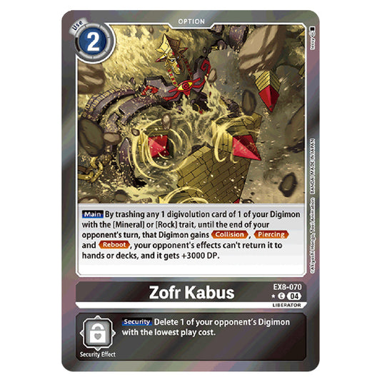 Zofr Kabus EX8-070a card from the Digimon set EX08 - Chain of Liberation