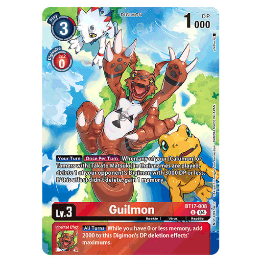 Guilmon BT17-008 card from the Digimon set EX08 - Chain of Liberation