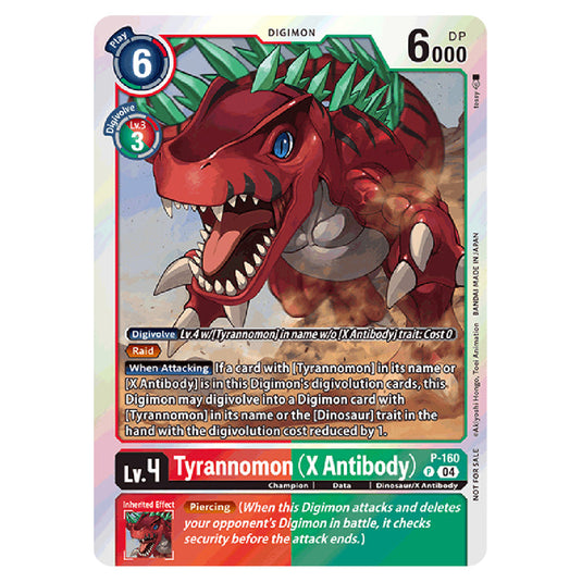Tyrannomon (X Antibody) P-160 card from the Digimon set EX08 - Chain of Liberation