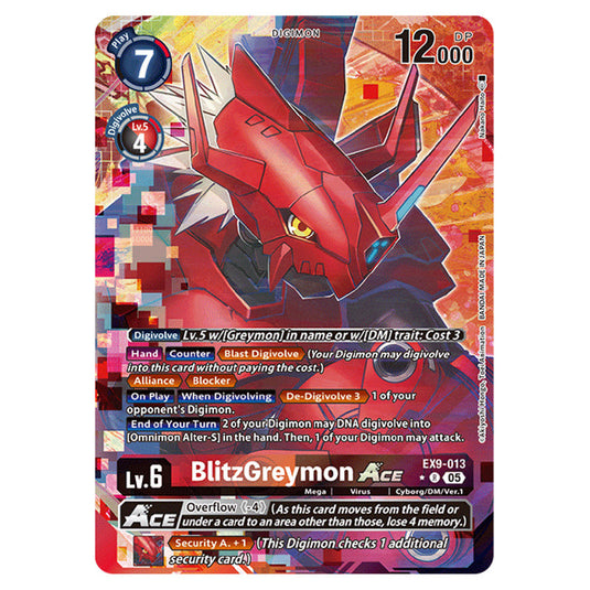 Digimon Card Game - EX-09: Extra Booster Versus Monsters - BlitzGreymon ACE - (Alternative Art) - EX9-013a