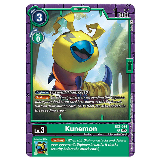 Digimon Card Game - EX-09: Extra Booster Versus Monsters - Kunemon - (C) - EX9-034