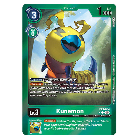 Digimon Card Game - EX-09: Extra Booster Versus Monsters - Kunemon - (Alternative Art) - EX9-034a