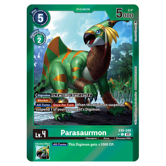 Digimon Card Game - EX-09: Extra Booster Versus Monsters - Parasaurmon - (Alternative Art) - EX9-040a