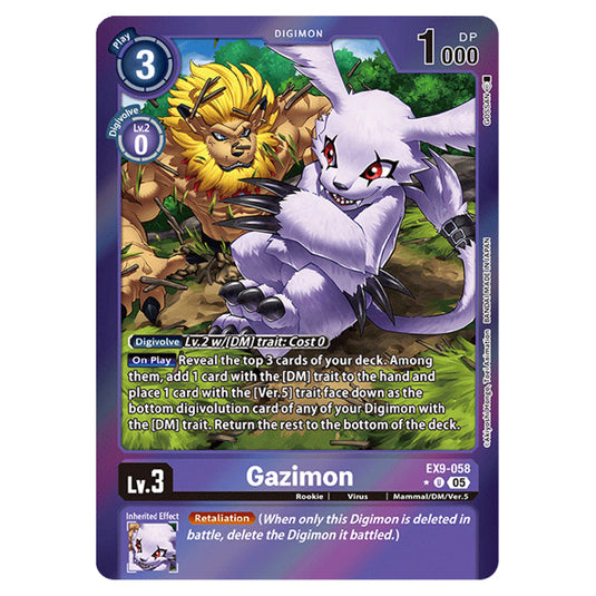 Digimon Card Game - EX-09: Extra Booster Versus Monsters - Gazimon - (Alternative Art) - EX9-058a
