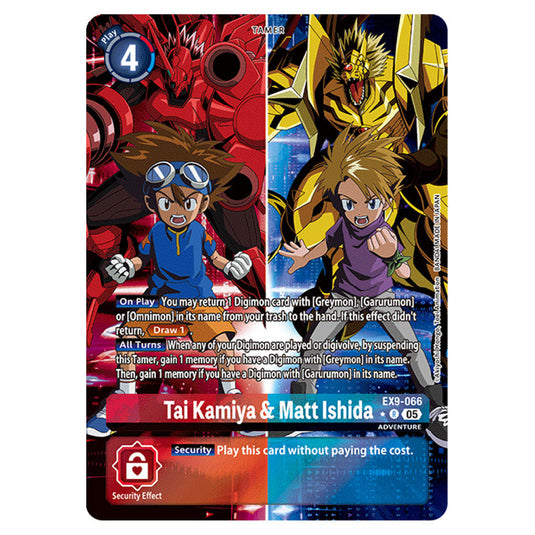 Digimon Card Game - EX-09: Extra Booster Versus Monsters - Tai Kamiya & Matt Ishida - (Alternative Art) - EX9-066a
