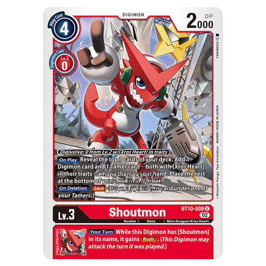 Digimon Card Game - BT10 - Xros Encounter - Shoutmon (U) - BT10-008