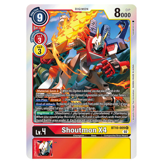 Digimon Card Game - BT10 - Xros Encounter - Shoutmon X4 (R) - BT10-009