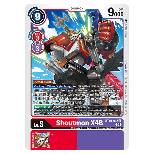Digimon Card Game - BT10 - Xros Encounter - Shoutmon X4B (U) - BT10-012