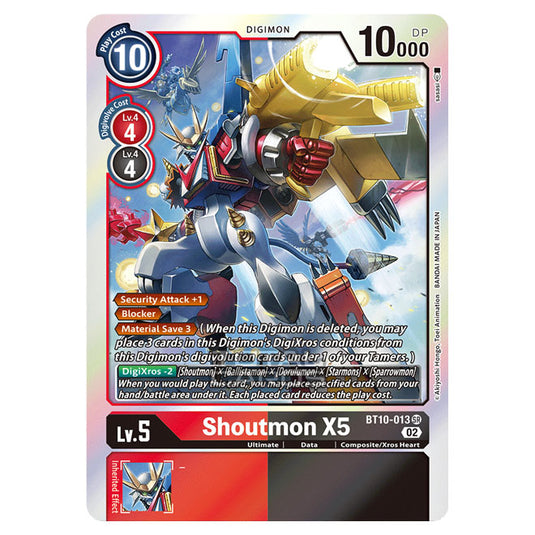 Digimon Card Game - BT10 - Xros Encounter - Shoutmon X5 (SR) - BT10-013