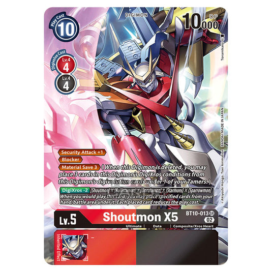 Digimon Card Game - BT10 - Xros Encounter - Shoutmon X5 (SR) - BT10-013A