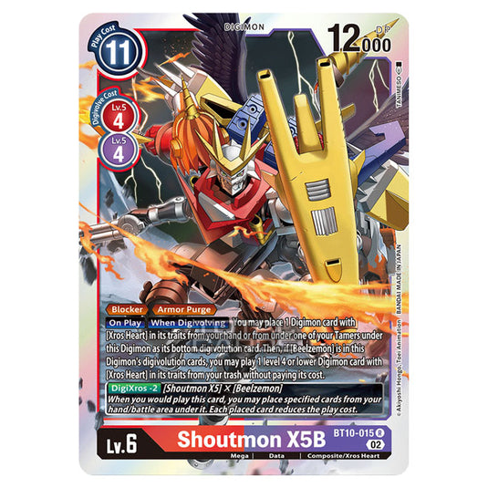 Digimon Card Game - BT10 - Xros Encounter - Shoutmon X5B (R) - BT10-015
