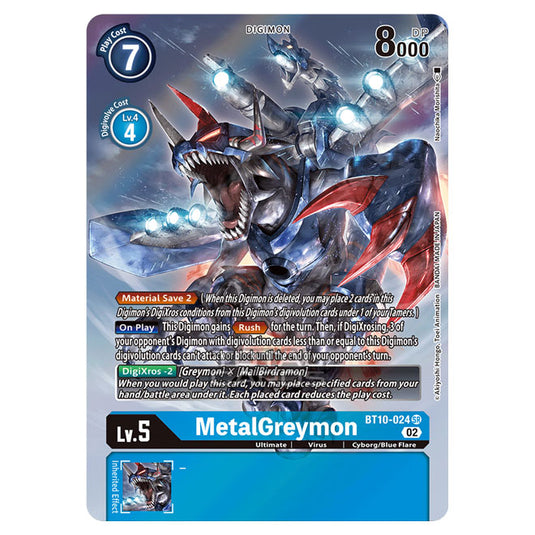 Digimon Card Game - BT10 - Xros Encounter - MetalGreymon (SR) - BT10-024A