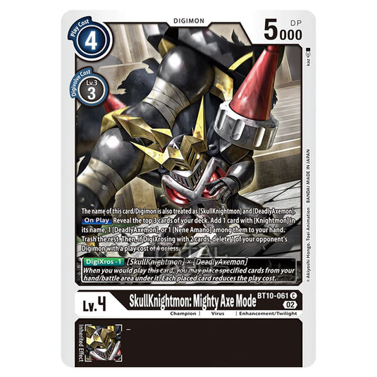 Digimon Card Game - BT10 - Xros Encounter - SkullKnightmon: Mighty Axe Mode (C) - BT10-061