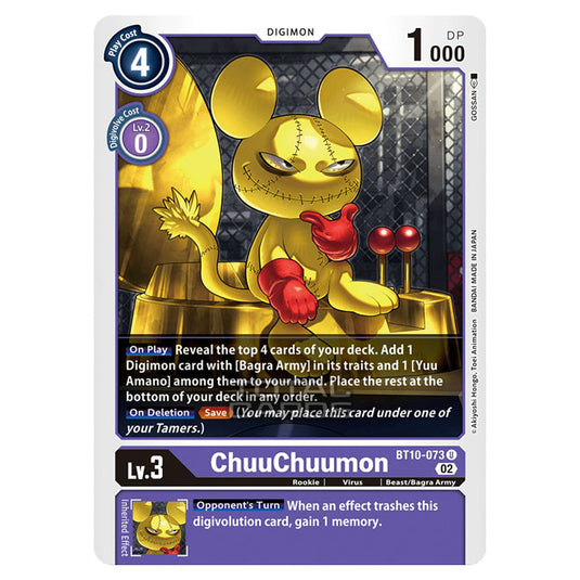 Digimon Card Game - BT10 - Xros Encounter - ChuuChuumon (U) - BT10-073