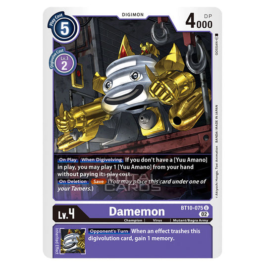Digimon Card Game - BT10 - Xros Encounter - Damemon (U) - BT10-075