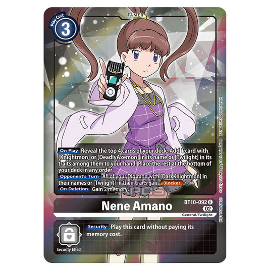 Digimon Card Game - BT10 - Xros Encounter - Nene Amano (R) - BT10-092A