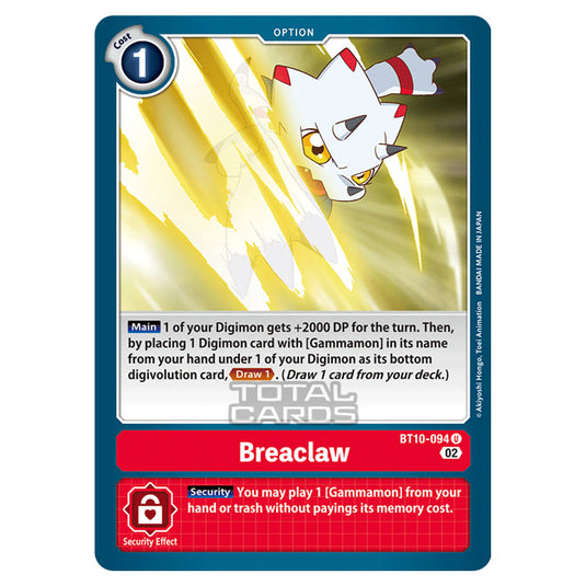 Digimon Card Game - BT10 - Xros Encounter - Breaclaw (U) - BT10-094