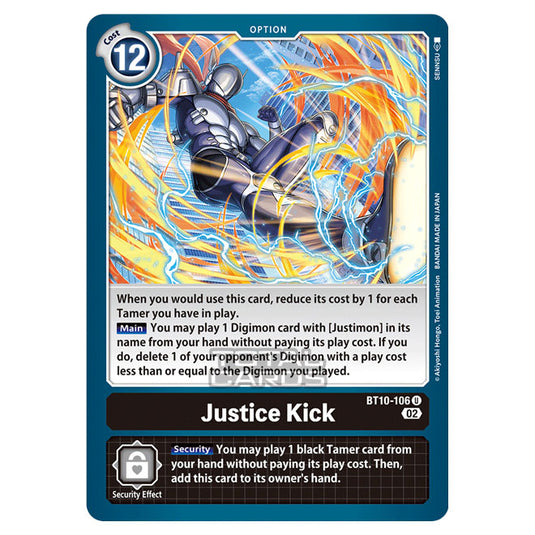 Digimon Card Game - BT10 - Xros Encounter - Justice Kick (U) - BT10-106