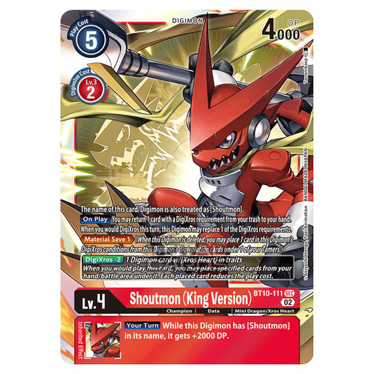 Digimon Card Game - BT10 - Xros Encounter - Shoutmon (King Version) (SEC) - BT10-111